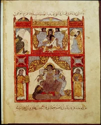 Ms Ar 5847, Förlossning, ur ”Al Maqamat” (Mötena) av Al-Hariri, omkring 1240